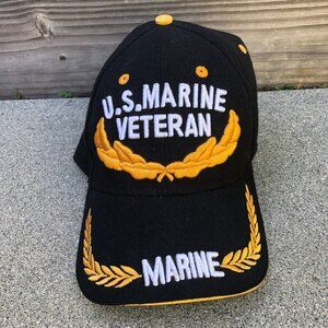 VTG Grunt Apparel New York U.S. Marine Veteran Baseball Hat Men's Cap Blue​​​​